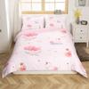 Happy Valentine's Day Duvet Cover Set Toddler Size,Pigeon Cartoon Animals Bedding Set(No Comforter),Love Balloon Quilt Cover for Kids Bedroom Decor,2 Pcs view 2