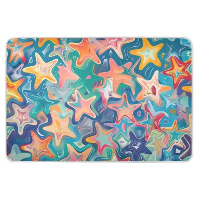 Colored Stars Extra Large Resuable Baby Bed Pad Water Resistant Potty Training Cover Leakproof Quick Drying Pee Mats for Baby Boys Girls, 52"L x 34"W