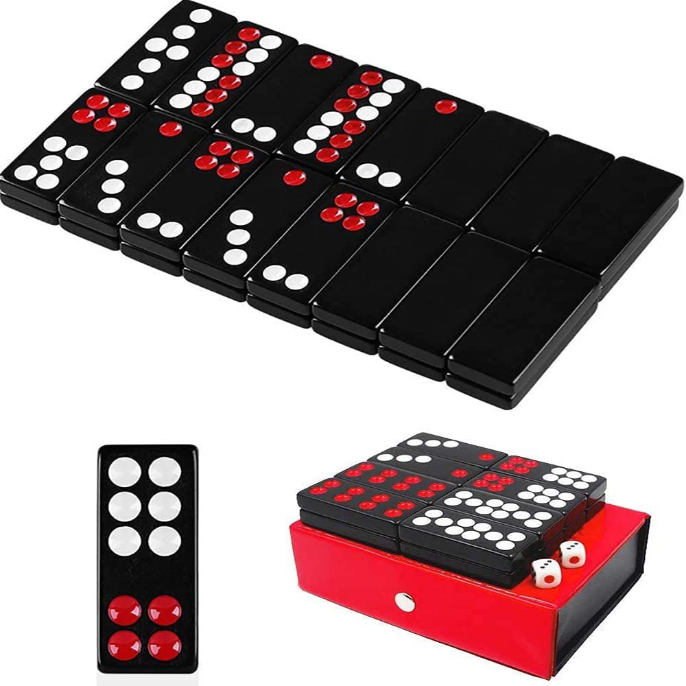 32PCS Pai Gow Tiles Game Set,Chinese Traditional Black Dominoes Pai Gow, Pai Gow Poker, Best Casino Game Party Fun Toy for Entertainemnt (20#)