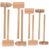 JOINPAYA 8pcs Easter Wood Hammer: Small Easter Egg Hammer Mini Wooden Crab for Chocolate Pounding Tool Eggs view 1