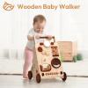 Woodtoe Wooden Baby Walker, Adjustable Speed Push Walker, Montessori Walker for Boys and Girls, Baby Activity Center, Sit to Stand, Toddler Push Toys for Babies 9-12 Months, 1 2 3 Year Old view 2