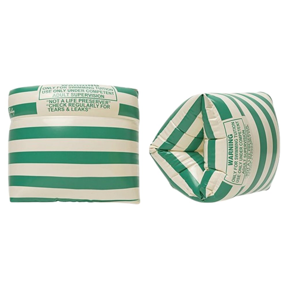 2-4 Pack Arm Floaties for Kids Adult - Vintage Striped Inflatable PVC Swimming Rings Pool Floats Arm Bands for Kids Adult Toddlers Children 3-5-6-12 Years (Green)