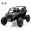 24V Ride On Car for Kids, 2 Seater Powered Electric Off-Road UTV Toy,4WD Electric Vehicle with Remote Control,LED Lights,Four-Wheel Shock Absorption,3 Speeds,Horn, Music(Black) view 1