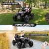 24V Ride On Car for Kids, 2 Seater Powered Electric Off-Road UTV Toy,4WD Electric Vehicle with Remote Control,LED Lights,Four-Wheel Shock Absorption,3 Speeds,Horn, Music(Black) view 4