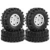 4PCS Rubber Wheels Tires 130x55mm Hex Hub 12mm RC Replacement Parts for 1/8 CROSSRC Yikong MST MJX H8H RC Climbing Car Crawler (White) view 1