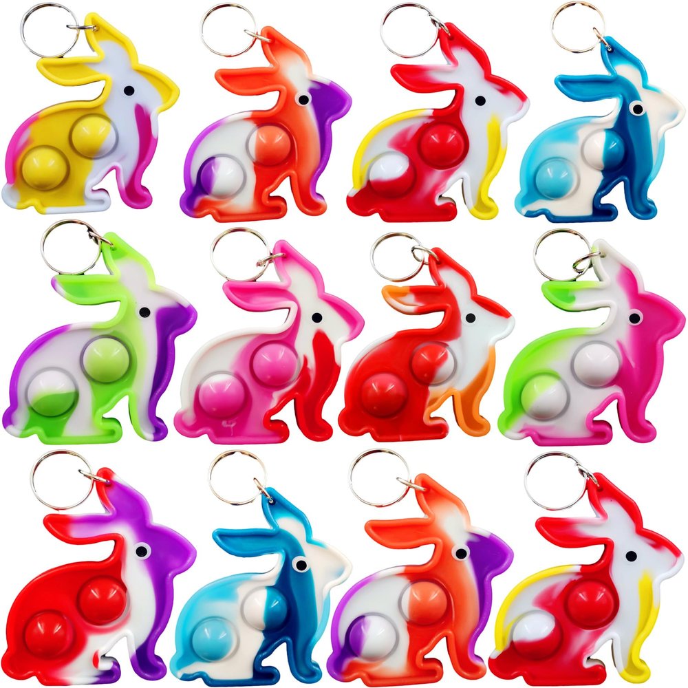 100 Packs Bulk Rabbits Mini pop Fidget Holiday Boys Girls Easter Party Favors Supplies School Classroom Students Prize