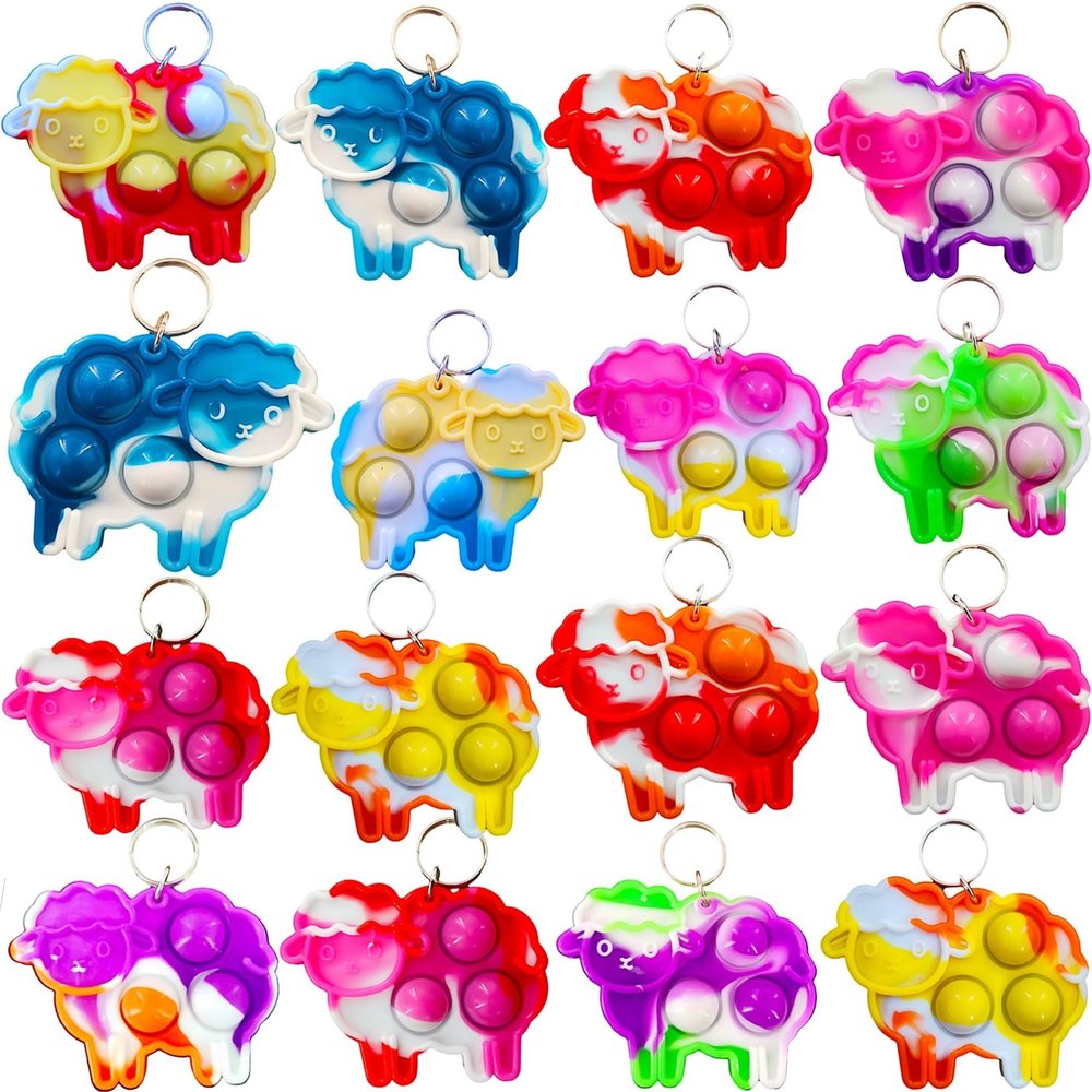 100 Packs Bulk Sheep Mini pop Fidget Holiday Boys Girls Party Favors Supplies and School Classroom Students Prizes