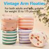 2-4 Pack Arm Floaties for Kids Adult - Vintage Striped Inflatable PVC Swimming Rings Pool Floats Arm Bands for Kids Adult Toddlers Children 3-5-6-12 Years (Blue) view 3