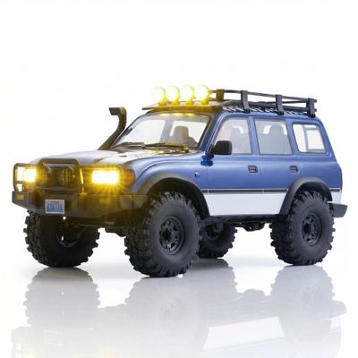 EAZYRC FMS FCX10 1/10 RC Crawler LC80 PRO V2-Official Toyota Licensed,High-Performance Brushless RC Crawler 4X4,Two Speed Transmission,Metal Chassis,Realistic LED Lights,RC Car for Adults (Blue)