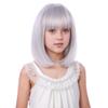 DUDUWIG Silver Grey Wig Short Silver Gray Straight Wig Silver Gray Wigs with Bangs Hairnet Include (Small Size) view 1