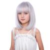 DUDUWIG Silver Grey Wig Short Silver Gray Straight Wig Silver Gray Wigs with Bangs Hairnet Include (Small Size) view 3