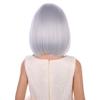 DUDUWIG Silver Grey Wig Short Silver Gray Straight Wig Silver Gray Wigs with Bangs Hairnet Include (Small Size) view 4