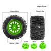 4PCS Rubber Big-Foot Wheels Tires 125x70mm with Replaceable 12mm 14mm Hex Adapter RC Parts for 1/10 TRAXXAS ARRMA FS MJX ZD Racing RLAARLO RC Car (Green) view 2