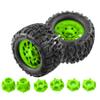 4PCS Rubber Big-Foot Wheels Tires 125x70mm with Replaceable 12mm 14mm Hex Adapter RC Parts for 1/10 TRAXXAS ARRMA FS MJX ZD Racing RLAARLO RC Car (Green) view 3