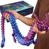 35.4in Large 3D Printed Dragon Toy with Gift Box - Flexible Articulated Dragon Action Figure for Creative Play or Desk Decor Display - Unique Gift for Kids & Stress Relief Toys Adults (Laser Purple) view 1