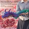 Joyroud 35.4'' Extra Large 3D Printed Dragon Toy, Fully Articulated Giant Chinese Dragon Fidget, Collectible Office Desk Decor, Surprise Stress Relief Gifts for Kids & Adults (Green Gradient) view 3