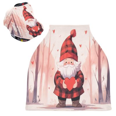 Burbuja Car Seat Cover for Baby, Valentine Gnome Car Seat Canopy Nursing Cover for Breastfeeding, Multi-use Car Seat Cover for Infant Newborn Stroller Carrier Shopping Cart