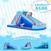 AirMyFun Bounce House, Sharks Theme Inflatable Bouncy House with Slide, Kids Bounce House Water Park with Slides Bouncer Castle with Splash Pool, Climbing Wall, Ball Shooting view 2