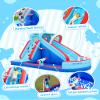 AirMyFun Bounce House, Sharks Theme Inflatable Bouncy House with Slide, Kids Bounce House Water Park with Slides Bouncer Castle with Splash Pool, Climbing Wall, Ball Shooting view 3