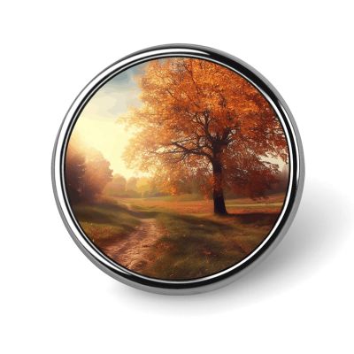 Autumn Scene Button Maker Supplies 1 Inch Aluminium Alloy Design Button Badge Small Round Name Badge Magnets Button Pin Badges Kit for Crafts
