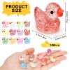 100 PCS Mini Glitter Ducks, Tiny Resin Ducks Plastic Animal Figures for Dollhouse, Garden, Micro Landscape, Home Outdoor Party, Aquarium Decor view 2