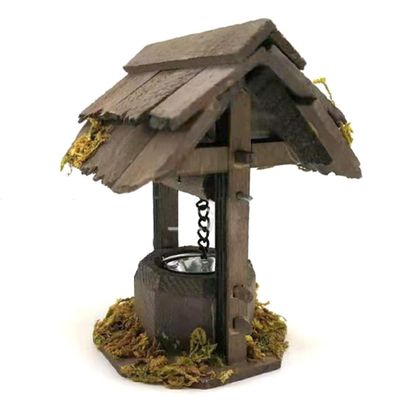 1 12 Scale Dollhouse Accessories, Wooden 1 12 Scale Dollhouse Furniture Corridor Well with Rotating Handle, Lifting & Raising Bucket, 1 12 Scale Accessories