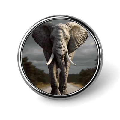 3D Elephant Button Maker Supplies 1 Inch Aluminium Alloy Design Button Badge Small Round Name Badge Magnets Button Pin Badges Kit for Crafts