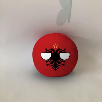 QXXKJDF 3.9in 7.9inch Polish Ball, Country Ball, Flags of Albania, Egypt, Andorra, EU, Portugal, Plush Toy Country Ball, Interior Decoration, (Albania,7.8in)