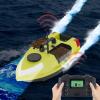 LYNICESHOP Fishing Bait Boat, w/Dual 390 Motors generating 52W of Power, 500m/1640ft RC Fishing Boat, Bait Boats, for Surf (Green with Light Bar) view 4