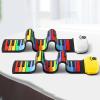 CoudarTitie Roll up Piano Hand Rolled,49 Keys,Roll Out Piano Keyboard,Portable Piano for Children, Rainbow Key White view 2