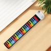 CoudarTitie Roll up Piano Hand Rolled,49 Keys,Roll Out Piano Keyboard,Portable Piano for Children, Rainbow Key White view 4