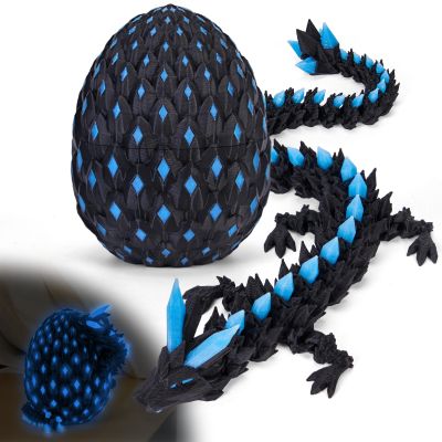 3D Printed Dragon Eggs Glow in The Dark Prefilled Easter Eggs with Dragon Toy for Basket Stuffers 3D Printed Animals for Goodie Bag Fillers Unique Easter Basket Essentials for Kids Teens