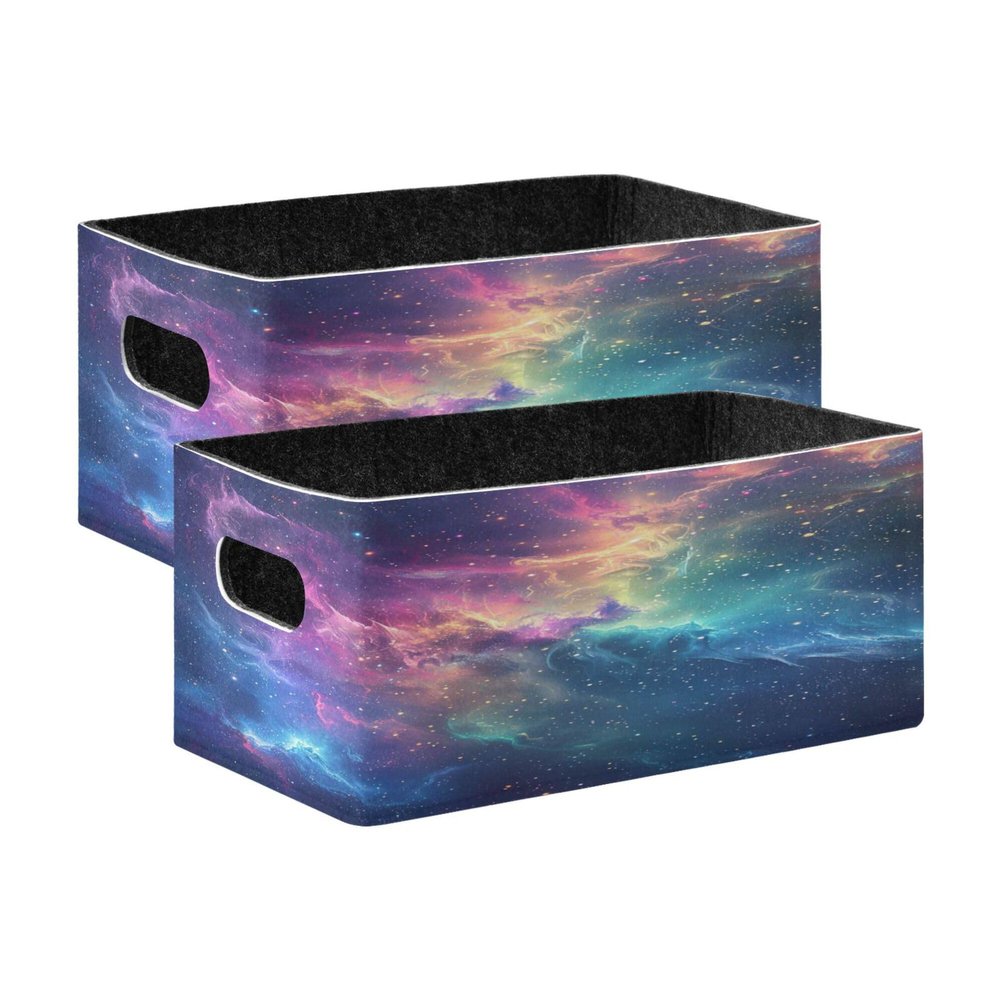 xigua Galaxy Storage Bins Set of 2,Collapsible Storage Cube Home Decor Storage Baskets Organizer for Toys Books Shelves Closet Laundry Nursery