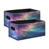 xigua Galaxy Storage Bins Set of 2,Collapsible Storage Cube Home Decor Storage Baskets Organizer for Toys Books Shelves Closet Laundry Nursery view 1