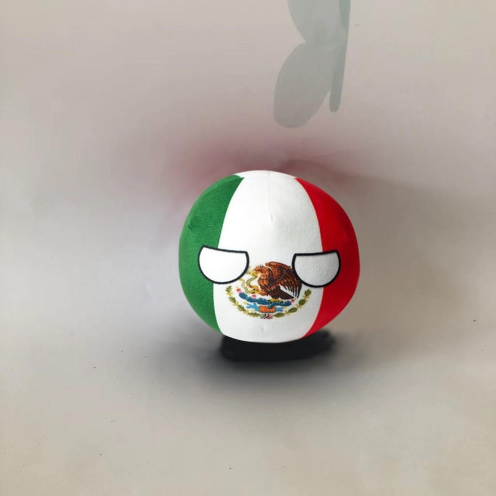 QXXKJDF 7.9-inch 3.9-inch Country Ball Plush Country Ball Ecuador, France, Spain, Congo, Mexico, Canada, Congo Plush Toy Children's and Adult Country Balls(Mexico,7.8in)