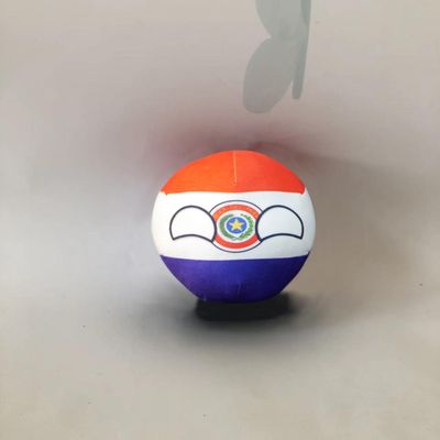 QXXKJDF 7.9in 3.9in Country Ball Plush Country Ball, Flags of France, Qatar, Croatia, Peru and Other Countries, Plush Toy Country Balls, Indoor Decoration, (Paraguay,3.8in)