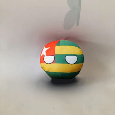 QXXKJDF 7.9in 3.9in Country Ball Plush Country Ball, Flags of France, Qatar, Croatia, Peru and Other Countries, Plush Toy Country Balls, Indoor Decoration, (Togo,3.8in)
