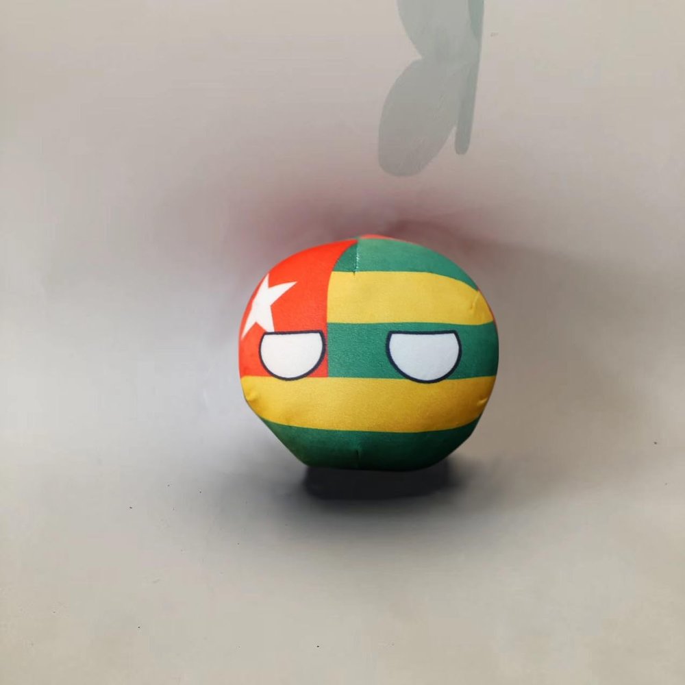 QXXKJDF 7.9in 3.9in Country Ball Plush Country Ball, Flags of France, Qatar, Croatia, Peru and Other Countries, Plush Toy Country Balls, Indoor Decoration, (Togo,3.8in)