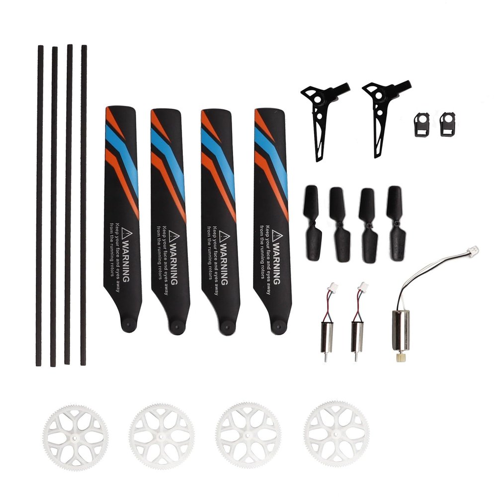 EVTSCAN XK K127 RC Helicopter Replacement Kit, 7 Piece Set, Alloy and Plastic Parts, Tail Rotor, Blades, Motors for Easy Maintenance and Repair