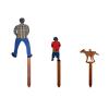 Aofbnbg Wooden Mini Decorative Potted Figurines, Father Son Dog Set, 3-Piece, Home and Courtyard Decor view 1