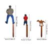 Aofbnbg Wooden Mini Decorative Potted Figurines, Father Son Dog Set, 3-Piece, Home and Courtyard Decor view 2