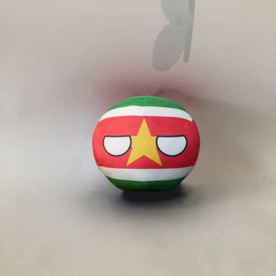QXXKJDF 7.9-inch Polish Country Ball Plush Country Ball, Flags of Canada, NATO, Iceland, Poland, Jamaica, Plush Toy Country Balls, Interior Decoration, (Suriname,3.7in)