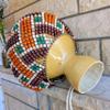 Large Xequer netted gourd rattle, Rhythm Instrument, Latin Percussion, Gift for Husband, Beaded Sekere instrument view 4
