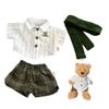 10inch Teddybear Clothes,Collegiate Style Doll Clothing for bumbly Bear and Bartholomew,Clothes only Without Doll (3pc Includes 1 Doll Shirt 1 Doll Pants 1 Doll Scarf) (S) view 1