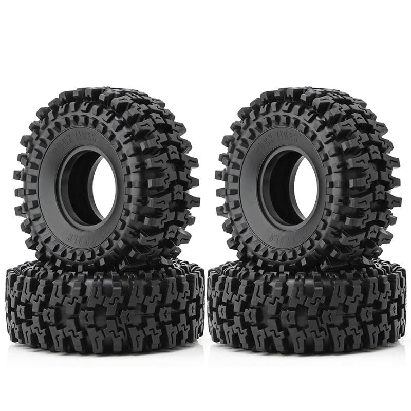 4PCS 120mm 1.9" Soft Rubber Tire Wheel Tyre for 1/10 RC Crawler Car Axial SCX10 ii 90046 Pro Capra TRX4 RC4WD D90 Redcat