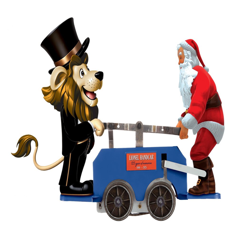 Lionel Lenny and Santa Blue O Gauge Model Train Windup Handcar