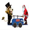 Lionel Lenny and Santa Blue O Gauge Model Train Windup Handcar view 1