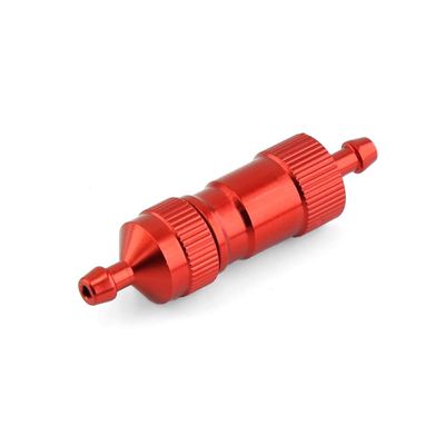 1pcs RC Boat Fuel Filter Fine for Aircraft and Vehicle Models Gas Nitro RC Model Boat Take Apart Type Aluminium L50mm(Red)