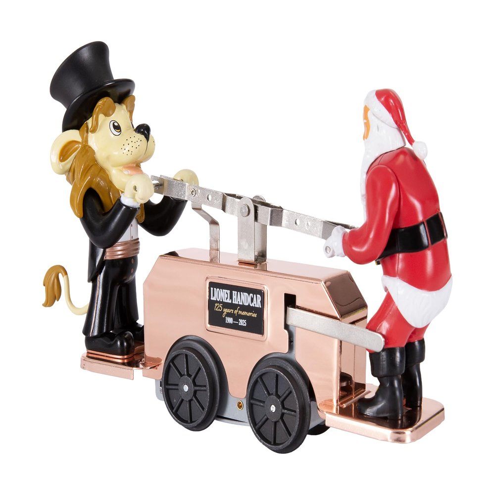 Lionel Lenny and Santa Bronze O Gauge Model Train Windup Handcar