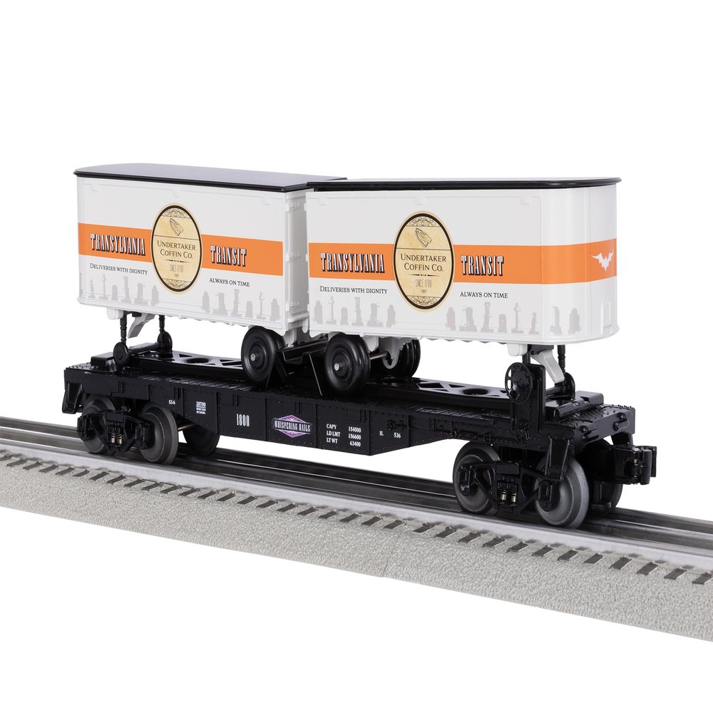 Lionel Whispering Rails O Gauge Model Train Flatcar with Two Piggyback Trailers